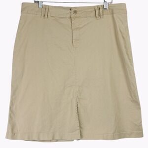 GAP Womens Khaki Beige Cotton Blend‎ A-Line Career Casual Skirt Size 16